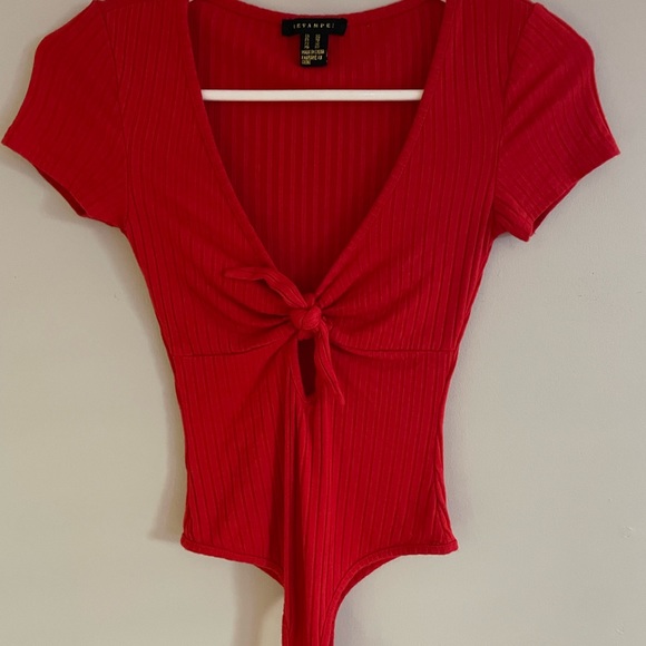 XS Revamped red body suit. - Picture 3 of 4